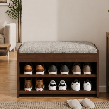 Vintage Solid Wood Shoe Rack Storage - 2/3 Tier Shoe Organizer for Entryway Shoe Storage