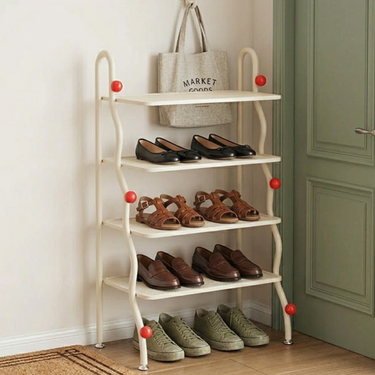 Modern Minimalist Shoe Rack - 4-Tier Iron Shoe Storage Organizer Shoe Racks