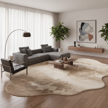Zenvira Luxury Area Rug | Plush Irregular Shape for Living Room or Bedroom Rugs