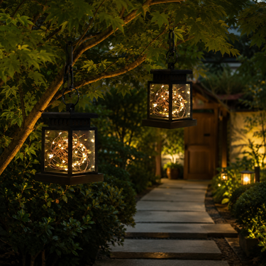 Elegant Solar-Powered Garden Lantern for Outdoor Ambiance Outdoor Lighting