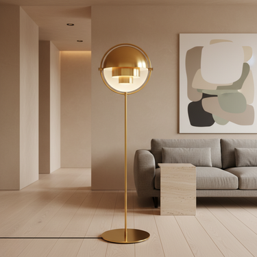 Modern Gold Floor Lamp – Sculptural Metallic Floor Light for Contemporary Interiors Floor Lamps