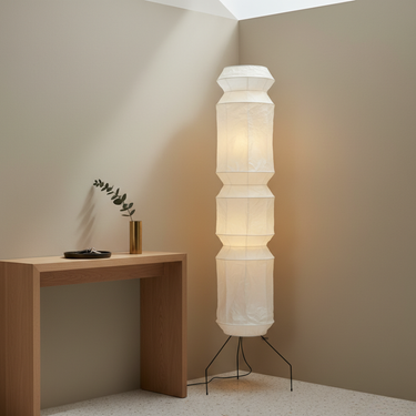 Akari Modern Floor Lamp with Handmade Washi Paper Shade for Living Room Lamps