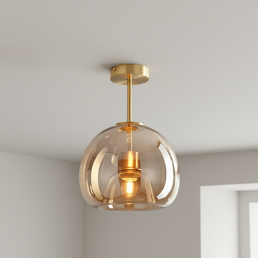 Nocturne Artisan Hand-Blown Glass Flush Mount Ceiling Light - Warm Ambient Glow Lamps & Light Fixtures