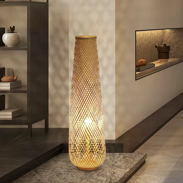 Yorumi | Traditional Japanese Bamboo Floor Lamp with Soft Light for Living Room Floor Lamps