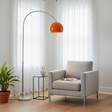 Contemporary Arc Floor Lamp - Modern Dome Shade for Living Room Decor Floor Lamp