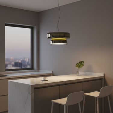 Chroma Glass Pendant Light - Two-Tiered Design for Kitchen Island & Dining Lighting