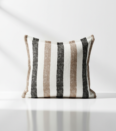 Elegant Vertical Striped Upholstery Fabric - Timeless Design for Sophisticated Decor Pillow