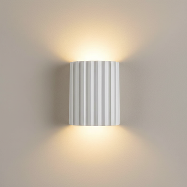 Stria Sculptural Fluted Wall Light - Modern Resin Sconce for Ambient Illumination Wall Light