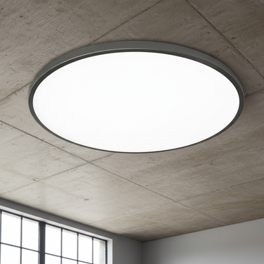 Sheen Ultra-Slim Round Flush Mount Ceiling Light with LED Illumination for Living Room or Bedroom Ceiling Lights