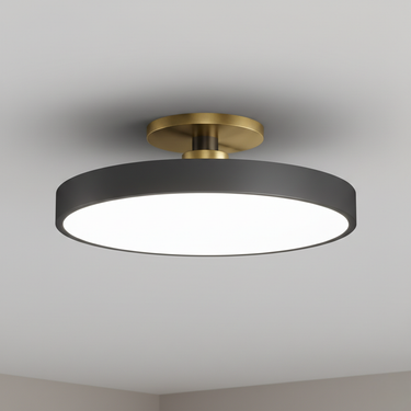 Datum Flush Mount Ceiling Light - Modern Two-Tone LED Fixture with Dimmable Option Lighting