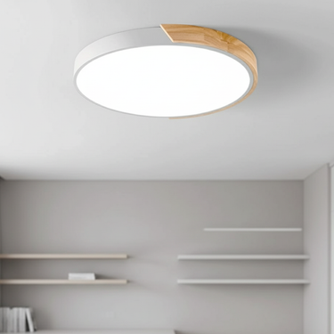 Splice Wood Flush Mount Ceiling Light - Modern Japandi Dimmable Design Flush Mount Lights