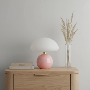 MushGlow | Playful High-Gloss Mushroom Table Lamp for Bedroom or Living Room Lamps
