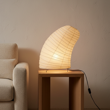 Akari V8 Table Lamp with Textured Fabric Shade for Bedroom & Living Room Table Lamps