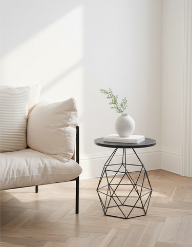 Linea Black Side Table - Modern Minimalist Design for Living Room & Bedroom Side Table
