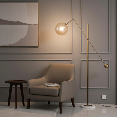 Equilibre | Elegant Gold Arc Floor Lamp for Modern Living Room Decor Floor Lamps