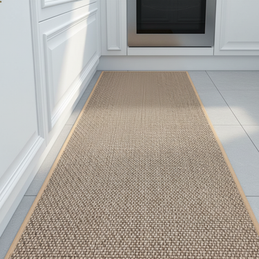 PureStep - Woven Kitchen Mat with Non-Slip Rubber Backing, Washable & Water Absorbent Floor Rug for Modern Home Decor Mats