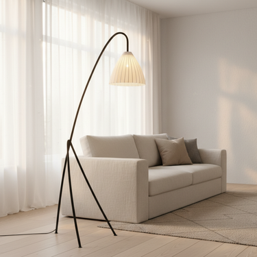 Tove Pleated Tripod Floor Lamp - Modern Standing Floor Lamp for Cozy Living Room Spaces Floor Lamps