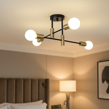 Axon - Modern Flush Mount Ceiling Light with Two-Tone Finish, 4/6/8-Light Options Ceiling Lights