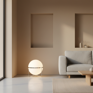 Orbis Luna | Elegant Modern Chrome Frame Floor Lamp for Living Room Decor Floor Lamps