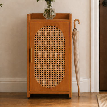 Elegant Bamboo Shoe Storage Cabinet with Detachable Shelves, 6-9 Tiers for Entryway Shoe Storage