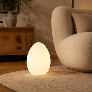 SolStone | Modern Minimalist Sculptural Egg Floor Lamp for Living Room Lamps & Lighting