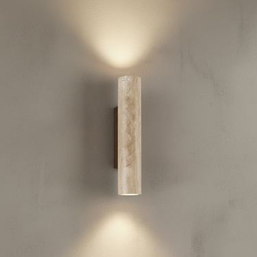 Elegant Travertine Wall Sconce - Modern Up/Down Lighting for Architectural Décor Wall Light