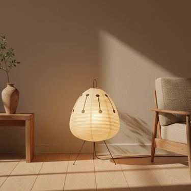 Zylyn Modern Floor Lamp - Minimalist Japanese Rice Paper Standing Lamp for Living Room Floor Lamp