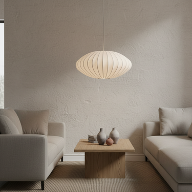 Japandi Silk Chandelier - Modern Dining Room Pendant Light for Elegant Home Decor Chandeliers