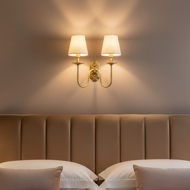Lyre Brass Wall Sconce - Elegant Wall Lights with Fabric Shades for Timeless Interiors Wall Light