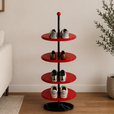 Scandinavian Shoe Rack - 4/6-Tier Carbon Steel & Marble Shoe Storage Shoe Storage Racks