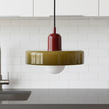 Bauhaus-Inspired Glass Pendant Light – Modern Kitchen Pendant Lighting for Island Pendant Lights