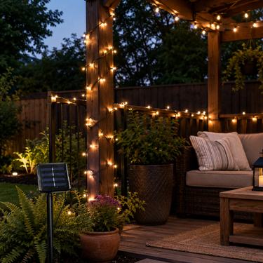 Solar Outdoor String Lights - Weather-Resistant Warm White LED for Outdoor Decor Outdoor Lighting