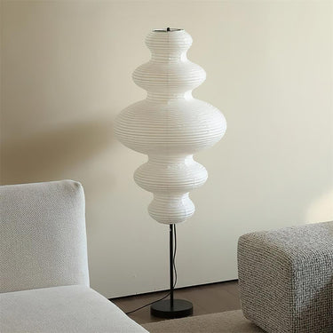 Akari Jun - Sculptural Floor Lamp with Xuan Paper Shade Lamps