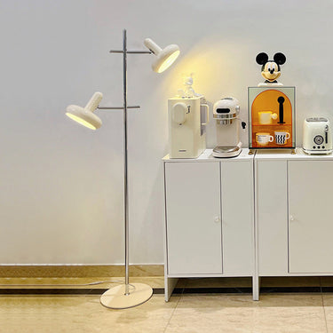 Bauhaus Style Modern Floor Lamp with Adjustable Heads & Glass Base Floor Lamps