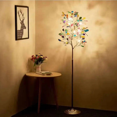 Elegant Tree Branch Floor Lamp with Agate Shades for Living Room Floor Lamps