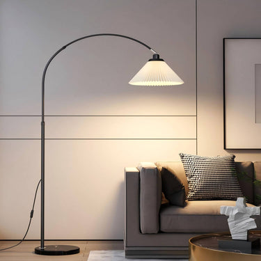 Valoura | Elegant Adjustable Arc Floor Lamp with Tri-Color Lighting for Living Room or Bedroom Floor Lamps