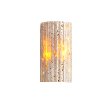 Travara Elegant Outdoor Wall Lamp | Yellow Travertine LED Up and Down Light for Patios & Garden Outdoor Lighting