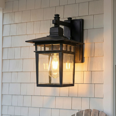 Ashford - Rustic Outdoor Wall Lantern | Durable Aluminum & Glass Exterior Light for Patios Outdoor Lighting