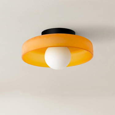 Sleek Modern Round Flush Mount Ceiling & Wall Light Fixture for Kitchen or Living Spaces Ceiling Lights