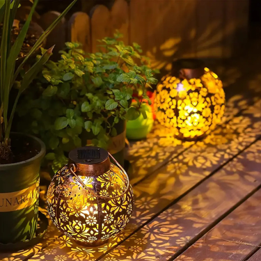 Elegant Solar Lantern - Hanging Solar Powered Lanterns for Garden or Patio Decor Outdoor Lighting
