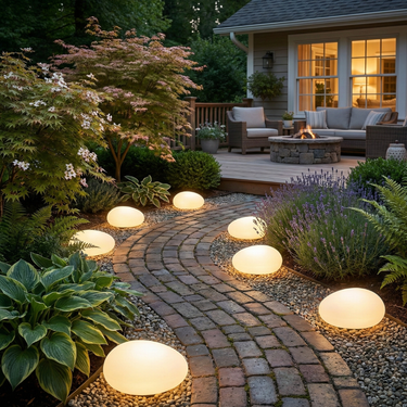 LunaStone | Solar Outdoor Pebble Stone Light, Waterproof LED Pathway Light for Garden Outdoor Lighting