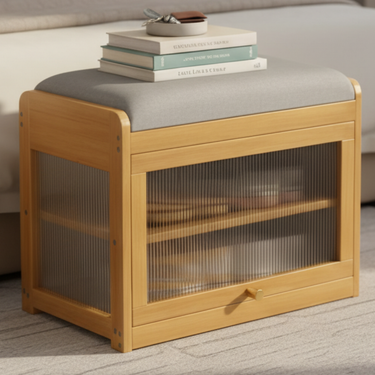 Vintage Shoe Storage Bench - 2-Tier Entryway Bench with Organizer Benches