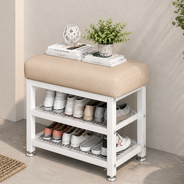 Luxury Tech Fabric Shoe Storage Cabinet - 2-Shelf Organizer for Entryway Shoe Storage