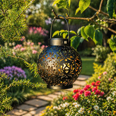 Elegant Solar Lantern - Hanging Solar Powered Lanterns for Garden or Patio Decor Outdoor Lighting