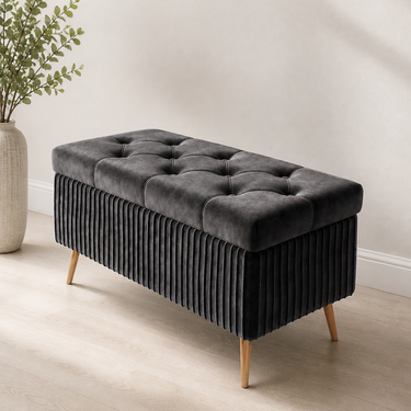 Elegant Velvet Entryway Bench with Storage Compartment for Shoes Benches