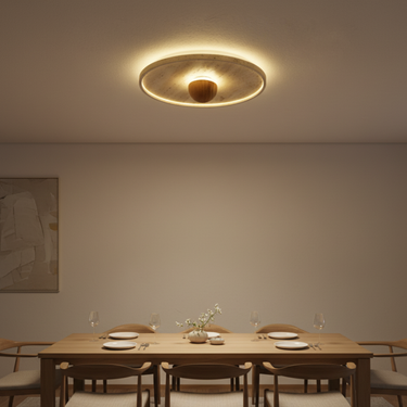 TerraGlow | Elegant Natural Travertine Flush Mount Ceiling Light Ceiling Lights