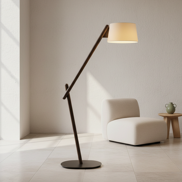 Valeo Modern Floor Lamp – Sculptural Curved Shade Floor Light for Contemporary Living Spaces Floor Lamps