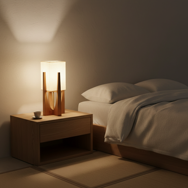 SolaceColumn | Elegant Minimalist Wooden Base Modern Table and Floor Lamp Floor Lamps