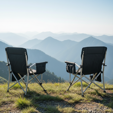 Premium Heavy-Duty Foldable Black Camping Outdoor Chair