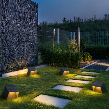 Modern Solar Outdoor Lights - Stainless Steel Landscape Lighting with Remote Outdoor Lighting